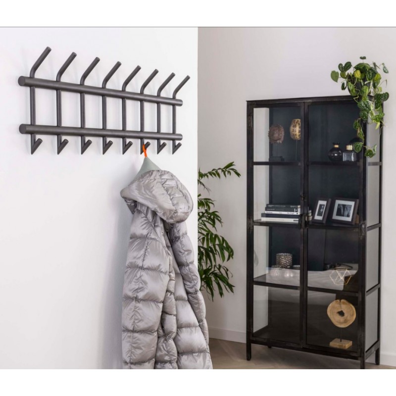 ZI Coat rack with 8 hooks wide round tube